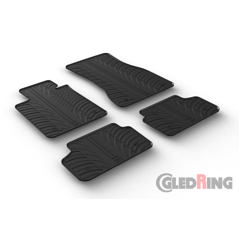 Gledring, Gummimåtter, passer til BMW 5-Series G30/G31 2017-2023 (T profile 4-dele + klips)