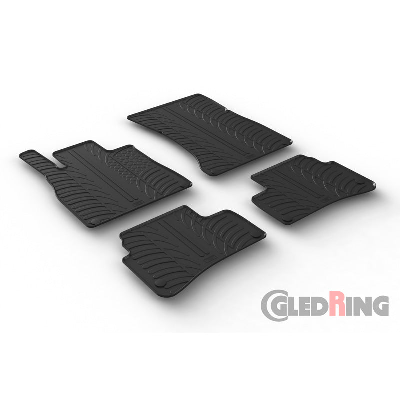 Gledring, Gummimåtter, passer til Mercedes S-Class W222 9/2013-8/2020 (T profile 4-dele + klips)