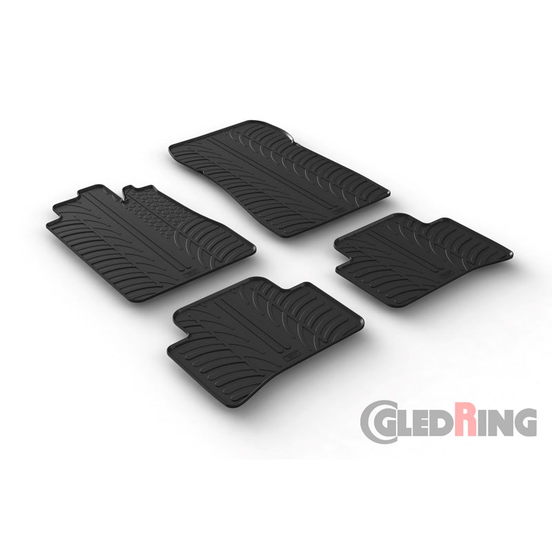 Gledring, Gummimåtter, passer til Mercedes C-Class W202 1993-2000 (T profile 4-dele)