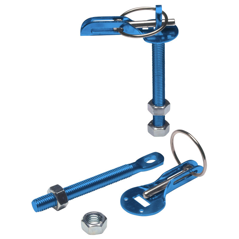 Grayston,  Set universal bonnet hooks/pins - blue aluminum