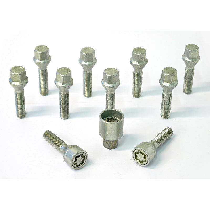 H&R, Wheel bolt Set Taper-Head M12x1.50 - længde 50mm - 10 pcs. - incl. wheel-locks