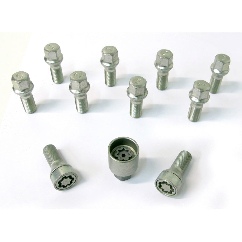 H&R, Wheel bolt Set Taper-Head M14x1.25 - længde 28mm - 10 pcs. - incl. wheel-locks