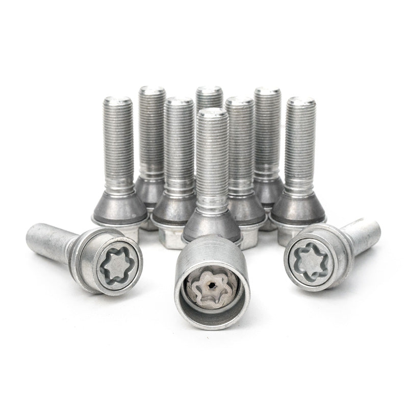 H&R, Wheel bolt Set Taper-Head with movable cone M14x1.25 - længde 31mm - 10 pcs. (e.g., passer til BMW) - incl. wheel-locks