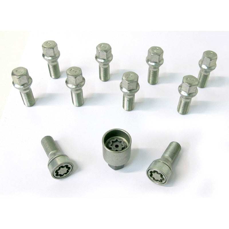 H&R, Wheel bolt Set Taper-Head M14x1.25 - længde 35mm - 10 pcs. - incl. wheel-locks