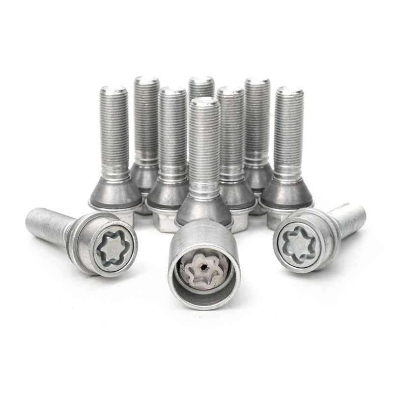 H&R, Wheel bolt Set Taper-Head with movable cone M14x1.25 - længde 39mm - 10 pcs. (e.g., passer til BMW) - incl. wheel-locks