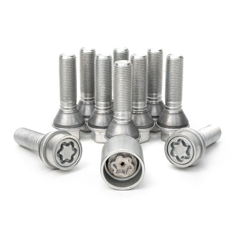 H&R, Wheel bolt Set Taper-Head with movable cone M14x1.25 - længde 41mm - 10 pcs. (e.g., passer til BMW) - incl. wheel-locks