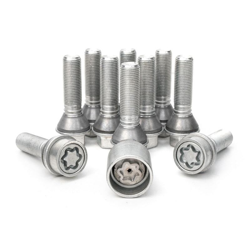 H&R, Wheel bolt Set Taper-Head with movable cone M14x1.25 - længde 46mm - 10 pcs. (e.g., passer til BMW) - incl. wheel-locks