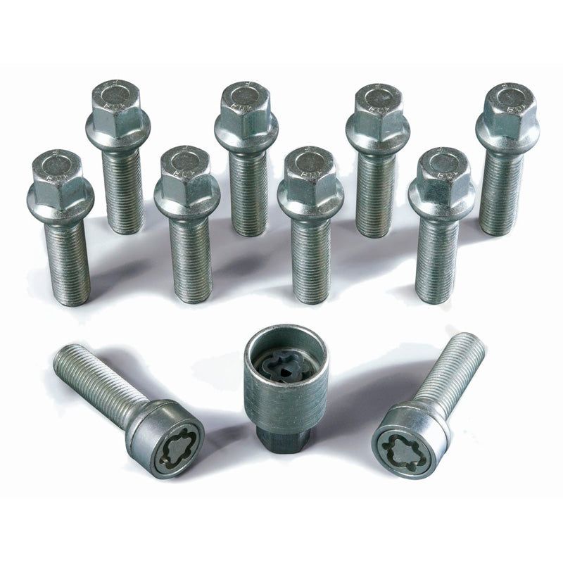 H&R, Wheel bolt Set Round-Head R14 M14x1.50 - længde 28mm - 10 pcs - incl. wheel-locks