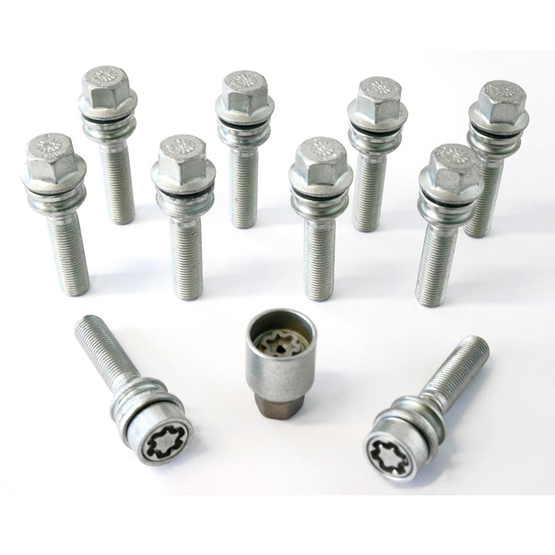 H&R, Wheel bolt Set Round-Head with movable cone R14 M14x1.50 - længde 36mm - 10 pcs - incl. wheel-locks