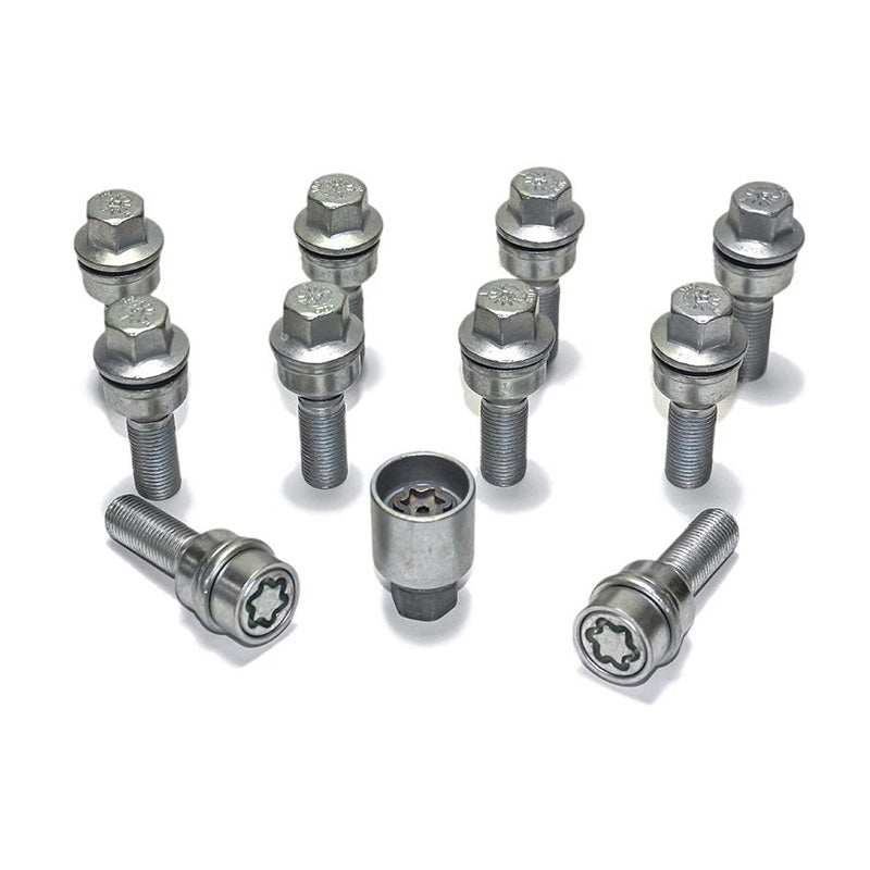 H&R, Wheel bolt Set Round-Head with movable cone R14 M14x1.50 - længde 41mm - 10 pcs. (e.g., passer til Audi Q3, Q5) - incl. wheel-locks