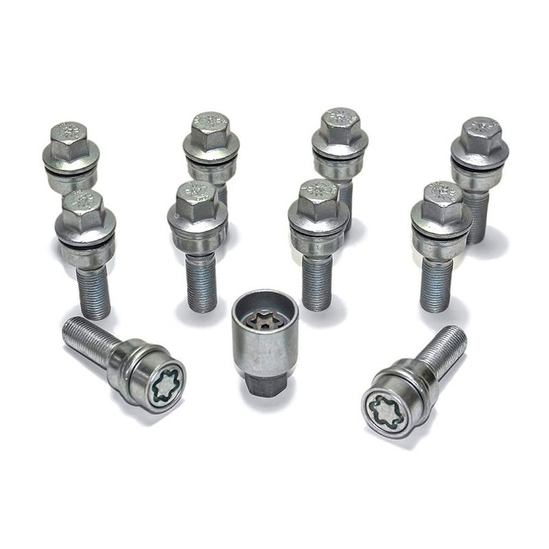 H&R, Wheel bolt Set Round-Head with movable cone R13 M14x1.50 - længde 42mm - 10 pcs. (e.g., passer til Audi S5) - incl. wheel-locks