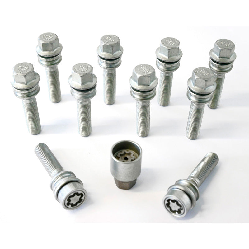 H&R, Wheel bolt Set Round-Head with movable cone R14 M14x1.50 - længde 43mm - 10 pcs - incl. wheel-locks