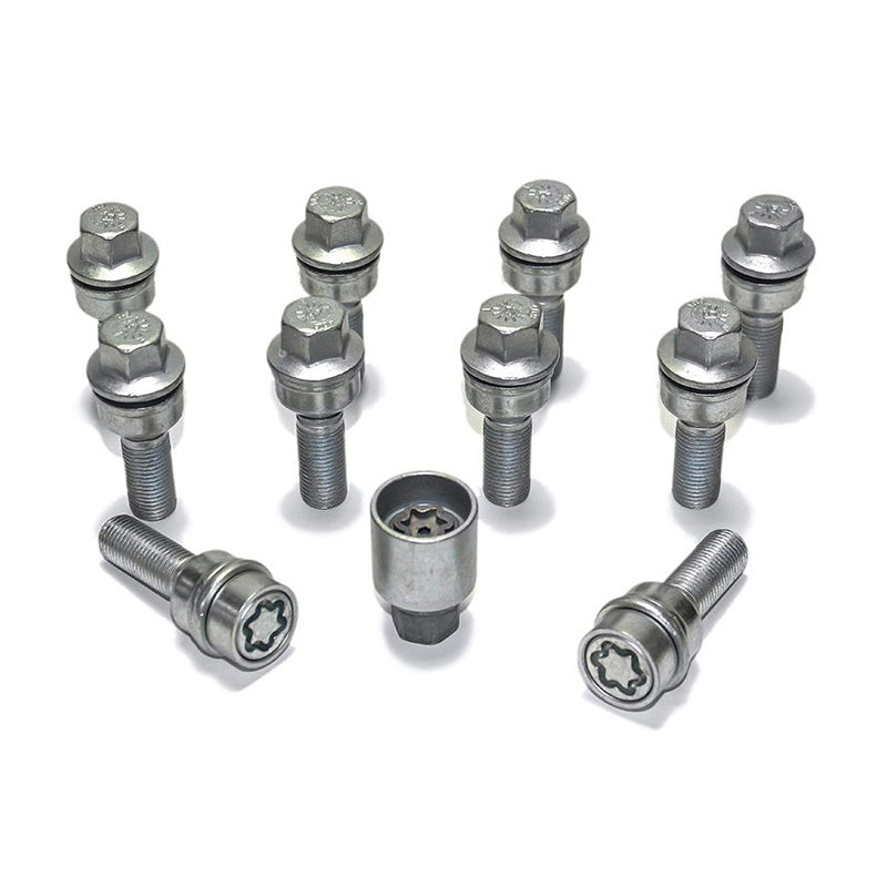 H&R, Wheel bolt Set Round-Head with movable cone R14 M14x1.50 - længde 45mm - 10 pcs. (e.g., passer til Audi Q3, Q5) - incl. wheel-locks