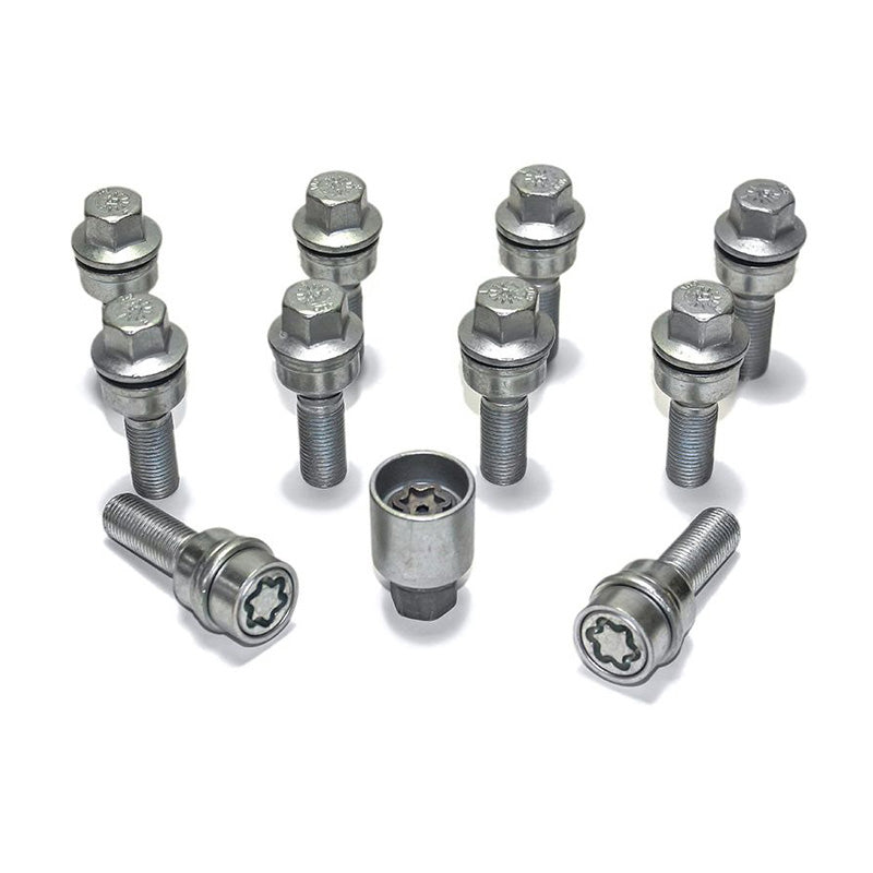 H&R, Wheel bolt Set Round-Head with movable cone R14 M14x1.50 - længde 48mm - 10 pcs. (e.g., passer til Audi Q3, Q5) - incl. wheel-locks