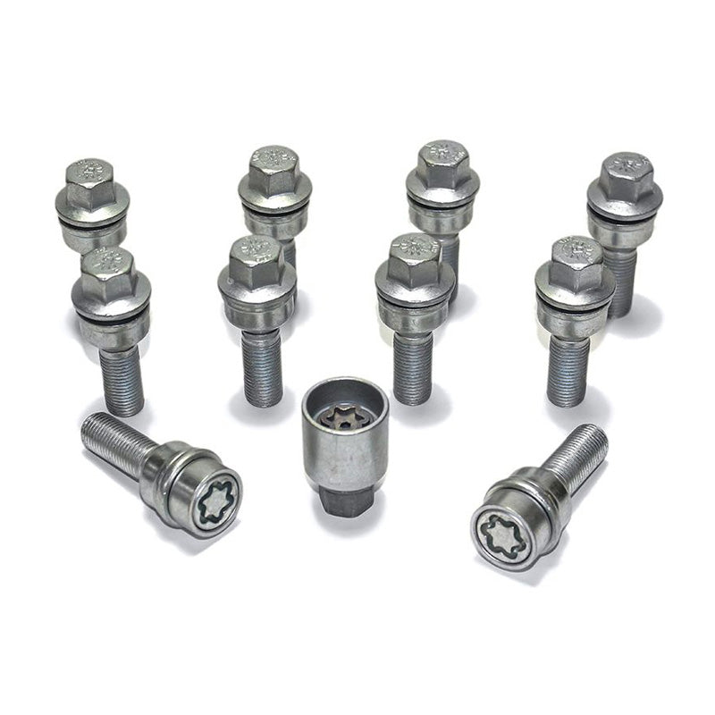 H&R, Wheel bolt Set Round-Head with movable cone R14 M14x1.50 - længde 50mm - 10 pcs. (e.g., passer til Audi Q3, Q5) - incl. wheel-locks