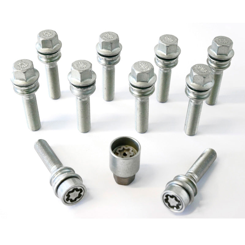 H&R, Wheel bolt Set Round-Head with movable cone R14 M14x1.50 - længde 56mm - 10 pcs - incl. wheel-locks