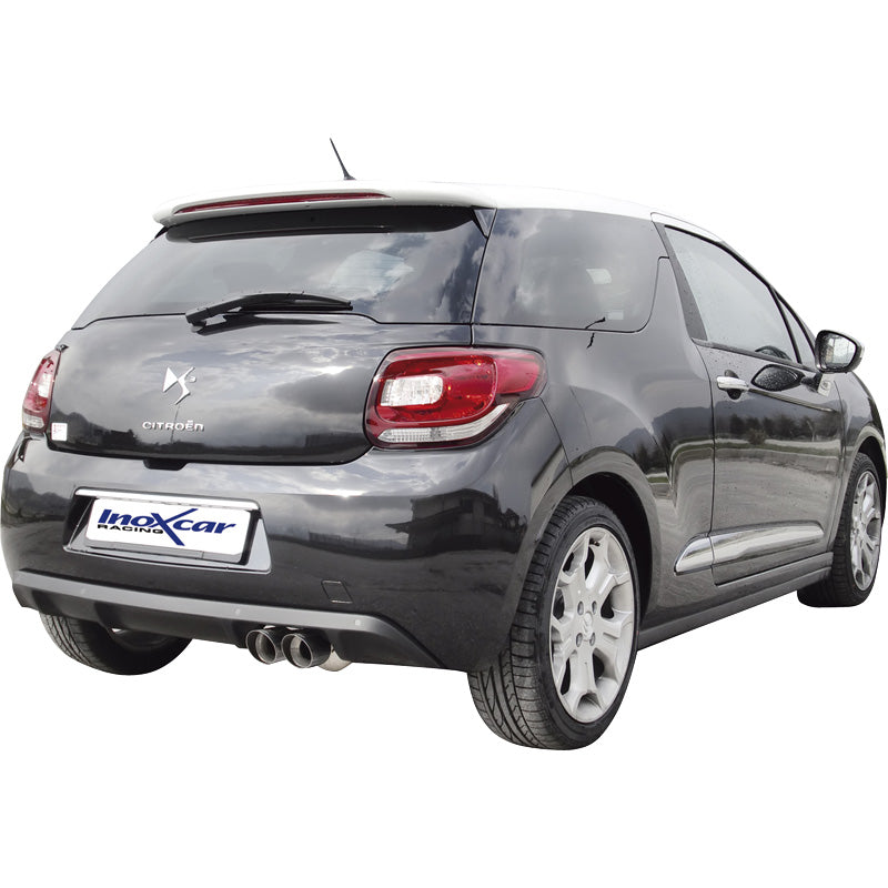 InoXcar, Sportsudstødning, passer til Citroën DS3 1.6i 16v Turbo (155HP) 2010- 2x80mm Racing