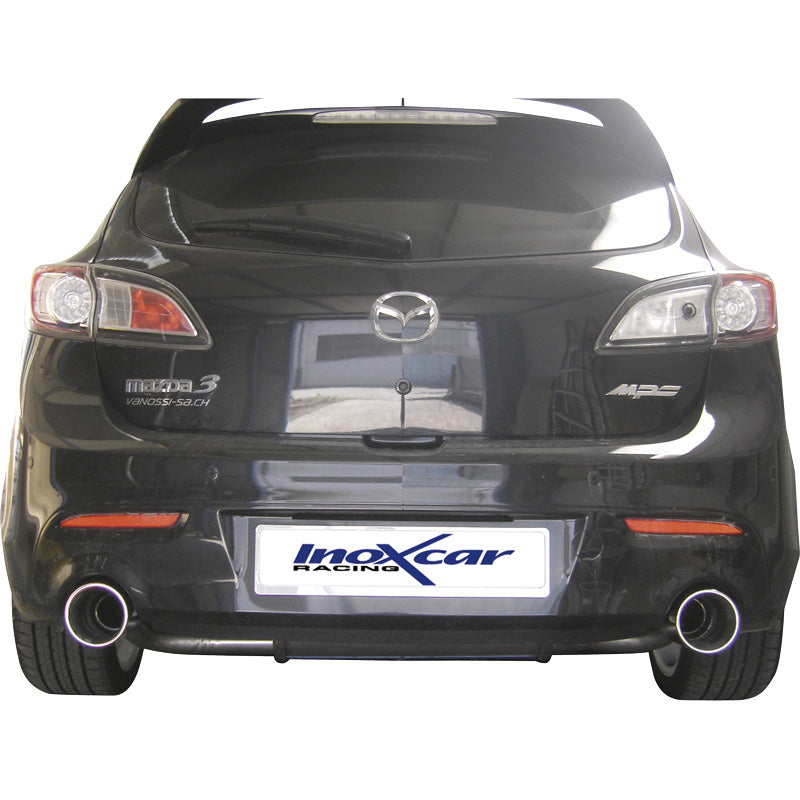 InoXcar, Dubbla sportavgaser, passar Mazda 3 2.3Di MPS (260HP) 2010- Vänster/Höger 120mm Mega