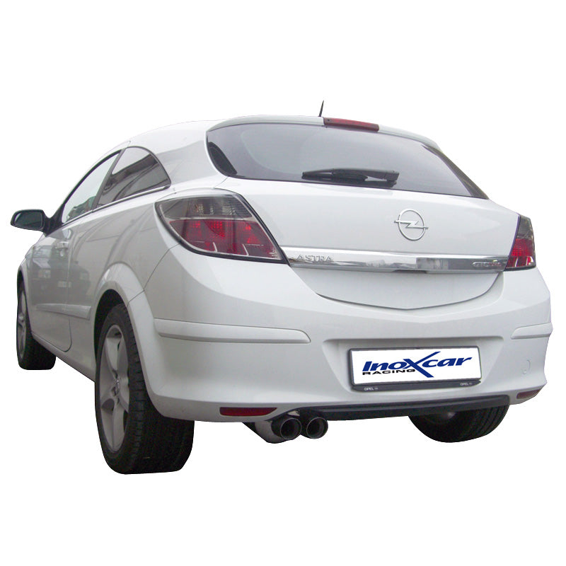 InoXcar, Sportsudstødning, passer til Opel Astra H GTC 1.6T (180HP) 2007- 2x70mm Racing