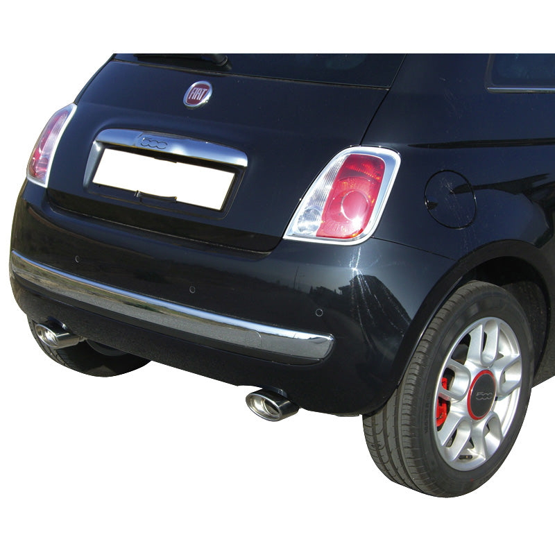 InoXcar, Dobbelt sportsudstødning, passer til Fiat 500 1.4 16v (100HP) 2007- 120x80mm