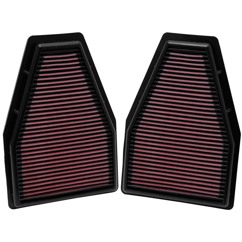 K&N Panelfilter, passer til Porsche 911 3.4, 3.6, 3.8 escl GT2 RS 2012-2014 / 911 Carrera 3.8 2013-2014 (set of 2) (33-2484)