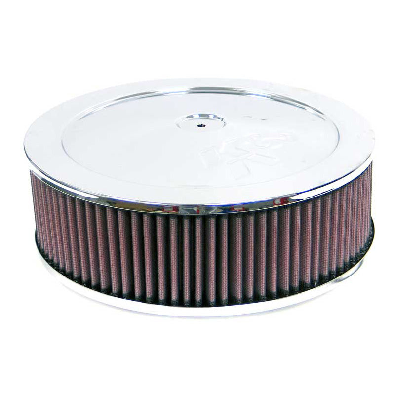 K&N Round Air Filter Assembly - 78mm flange, 178mm diameter, 79mm height (60-1050)