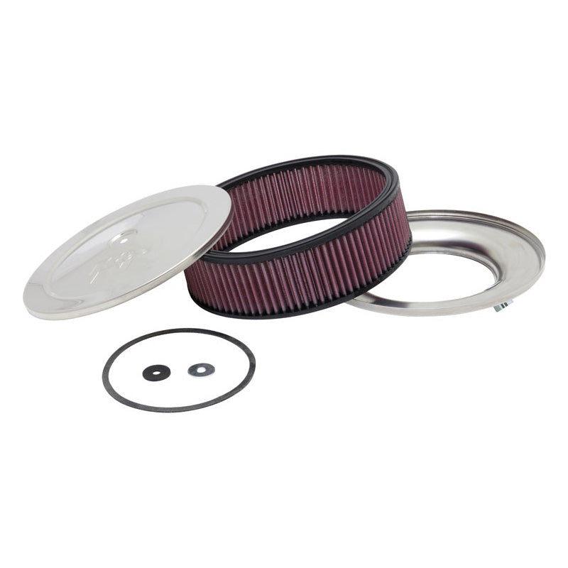 K&N Round Air Filter Assembly - 130mm flange, 229mm diameter, 105mm height (60-1120)