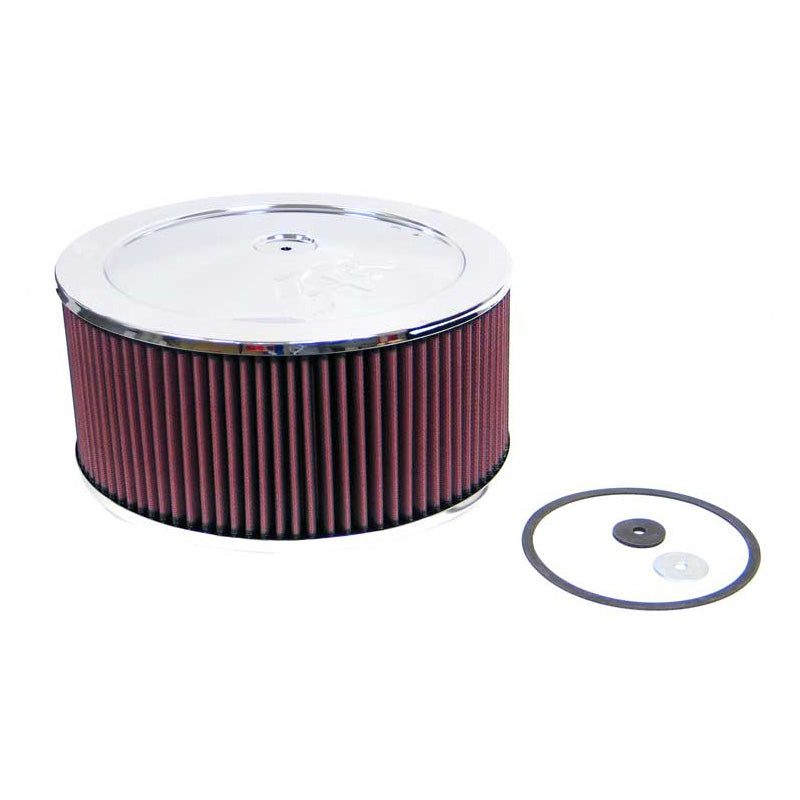 K&N Round Air Filter Assembly - 130mm flange, 279mm diameter, 152mm height (60-1200)