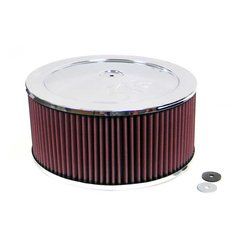 K&N Round Air Filter Assembly - 130mm flange, 279mm diameter, 178mm height (60-1210)