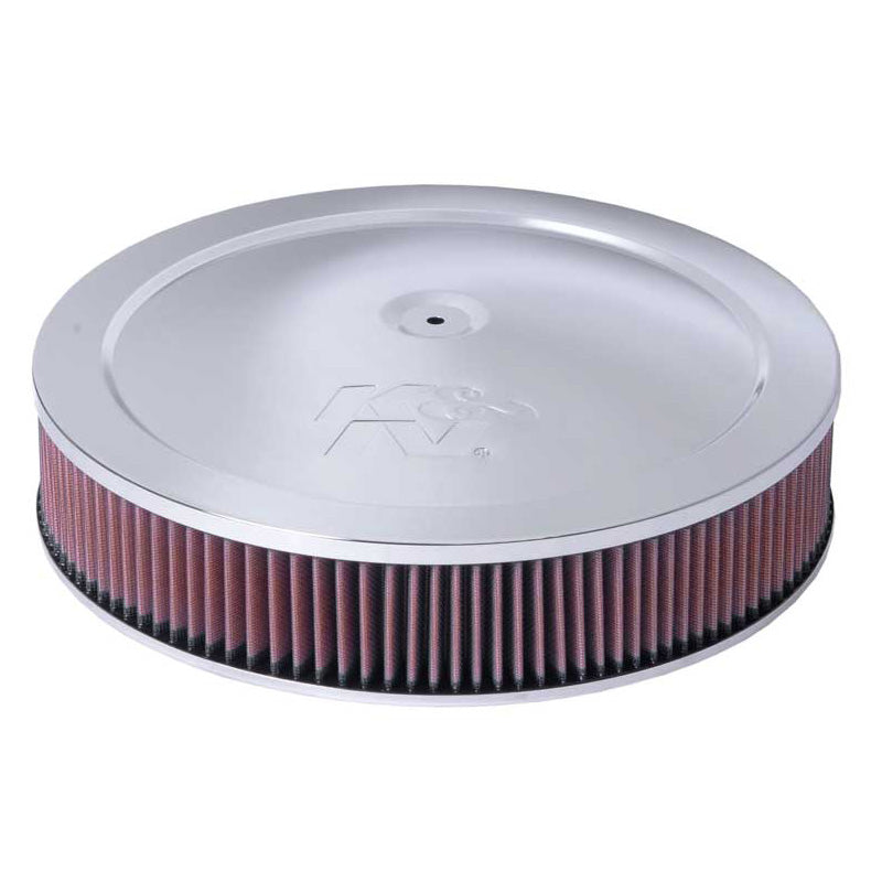 K&N Round Air Filter Assembly - 130mm flange, 356mm diameter, 117mm height (60-1264)