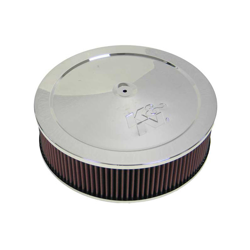 K&N Round Air Filter Assembly - 130mm flange, 356mm diameter, 108mm height (60-1410)