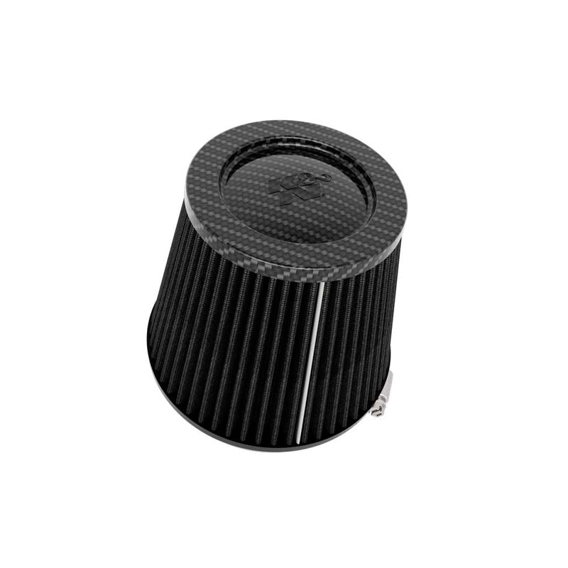 K&N Black Universal Dryflow Conical Air Filter - Carbon Fiber Top - 127mm flange, 165mm base, 114mm top, 143mm height (RU-3134HBK)