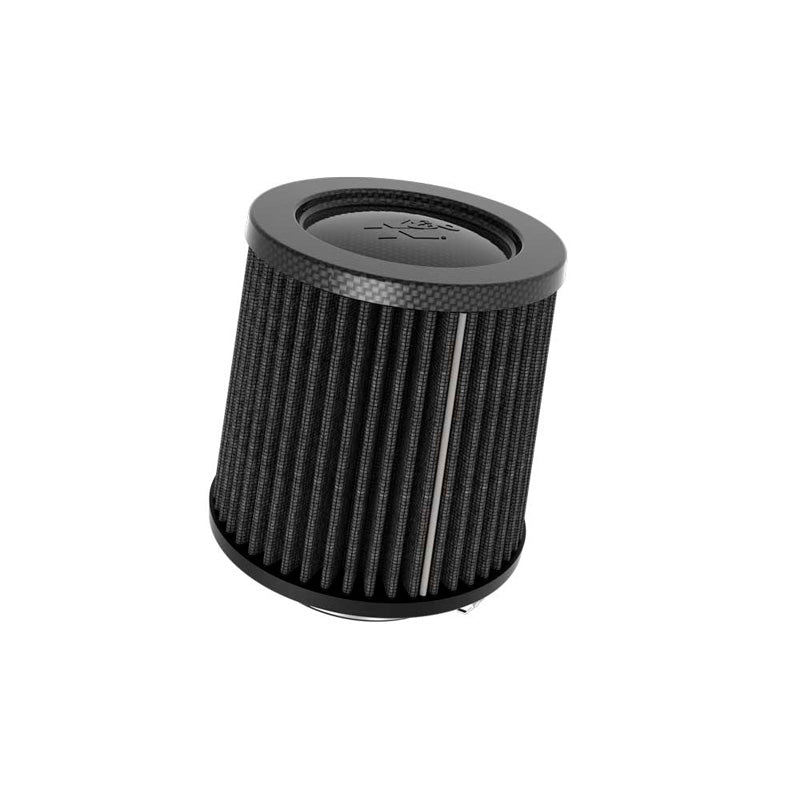 K&N Black Universal Dryflow Conical Air Filter - Carbon Fiber Top - 70mm flange, 129mm base, 114mm top, 127mm height (RU-3137HBK)