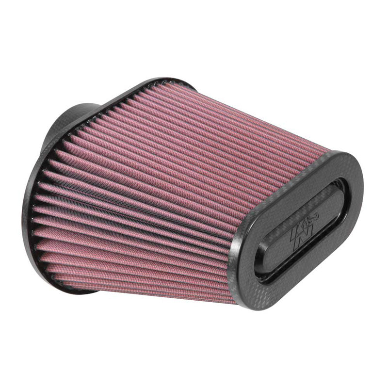 K&amp;N universalluftfilter - kolfibertopp - 94 mm fläns, 222 mm x 140 mm bas, 162 mm x 54 mm topp, 178 mm höjd (RP-5285)