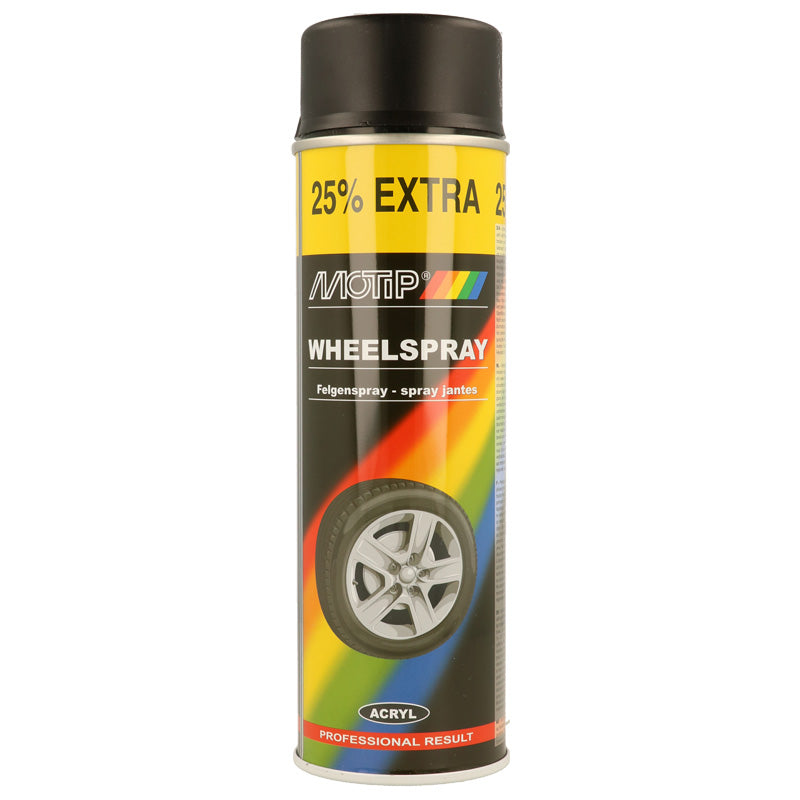 Motip, Wheel Spray - Black matt - 500ml