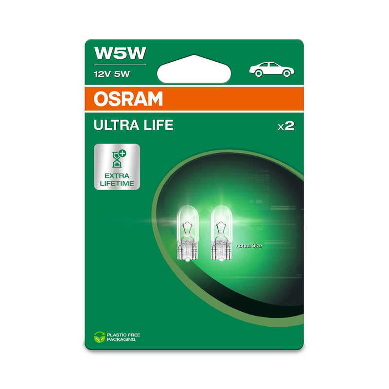 Osram, Ultra Life Halogenpærer - T10 - 12V/5W - 2stk.