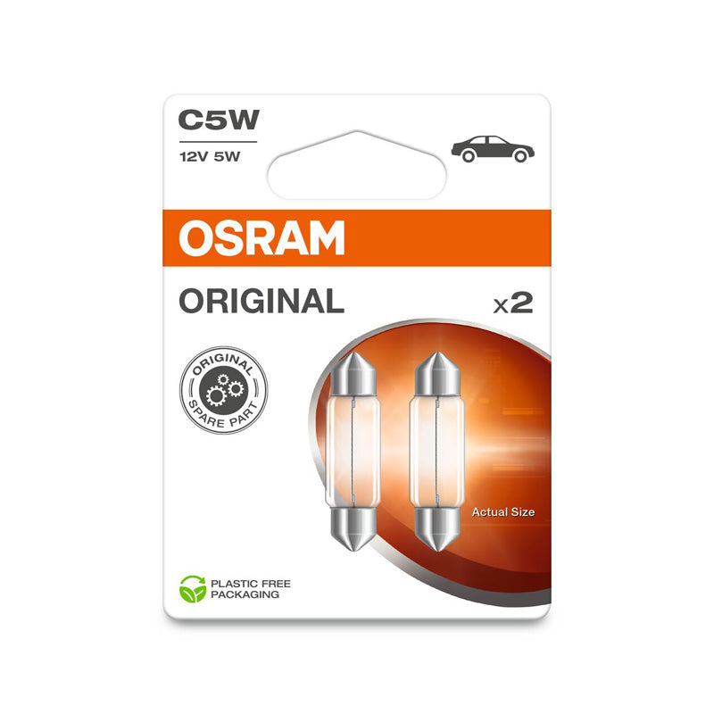 Osram, Original Halogenpærer - Pinol 36mm 12/5W - Sæt af 2 stk.