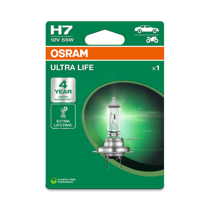 Osram, Ultra Life Halogenpære - H7 - 12V/55W - Enkel Stk.