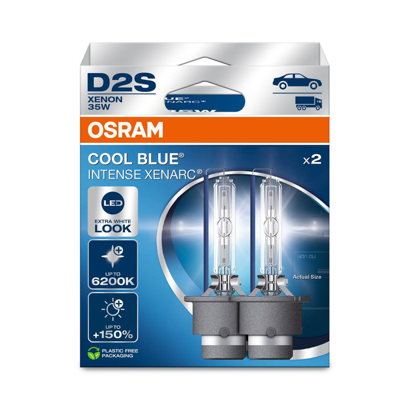 Osram, XENARC Cool Blue Intense Xenonpærer - D2S - 12V/35W - Sæt af 2 stykker (op til 6200K)