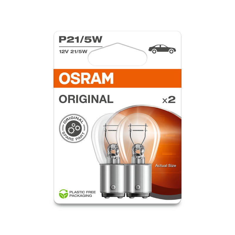 Osram, Original Halogenpærer - BAY15D - 12V/21-5W - Sæt af 2 stk.