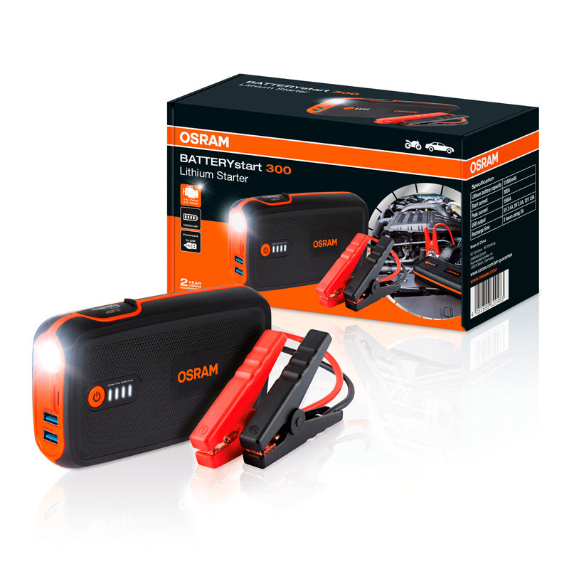 Osram, BATTERYstart 300 - Jumpstarter og Powerbank med 13000mAh Lithiumbatteri