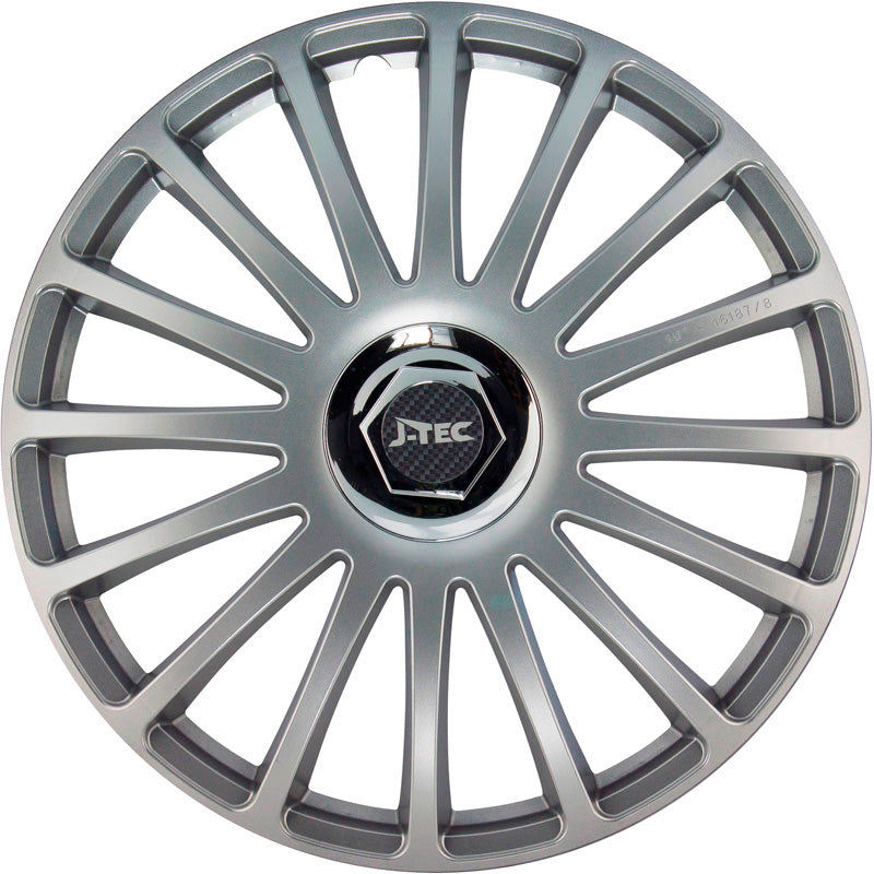 J-Tec, Hjulkapsler, 4stk, Grand Prix SR 13-tommer silver + chrome ring