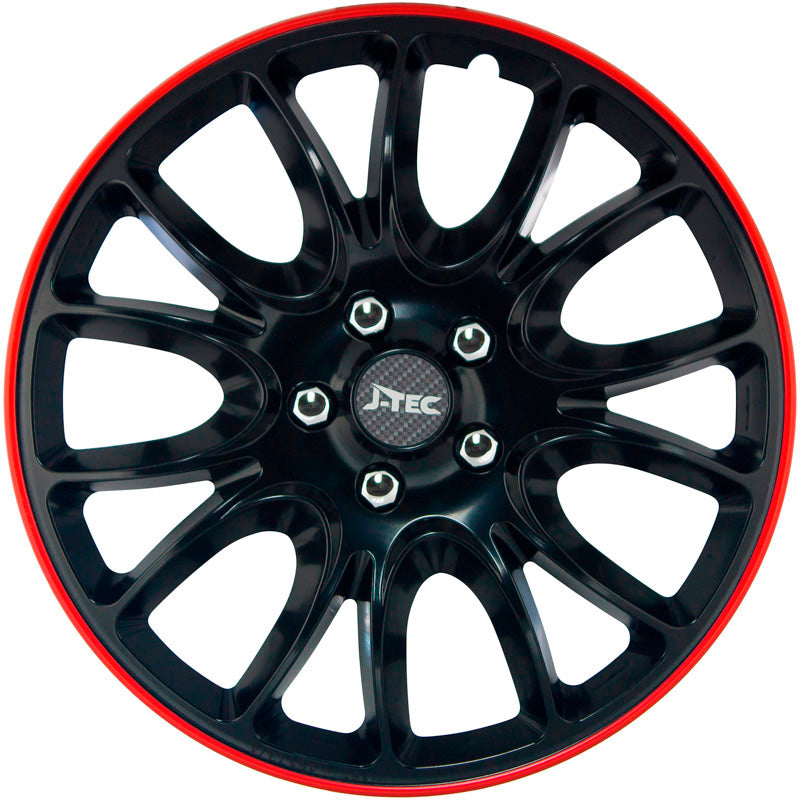 J-Tec, Hjulkapsler, 4stk, Hero GTR 13-tommer black/red trim