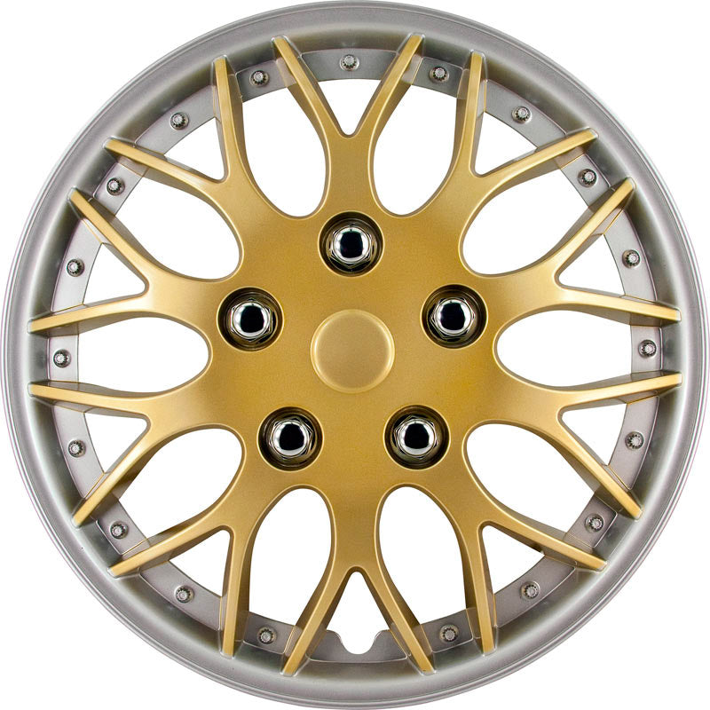 AutoStyle, Hjulkapsler, 4stk, Missouri 14-tommer gold/silver rim