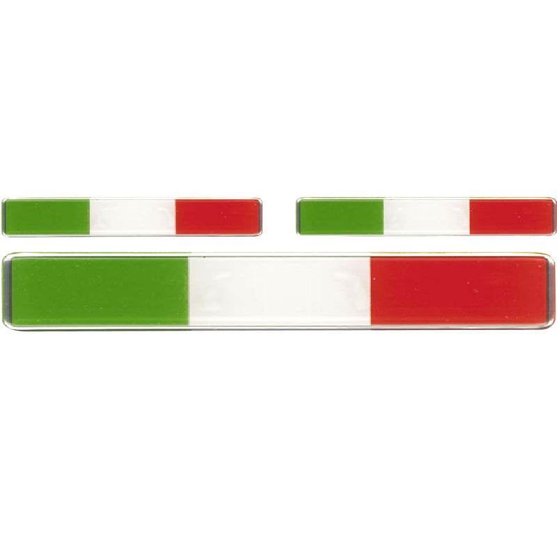 Quattroerre, 3D Sticker 'Italienske Flag' - Sæt af 3 - 108x16mm & 51x8mm