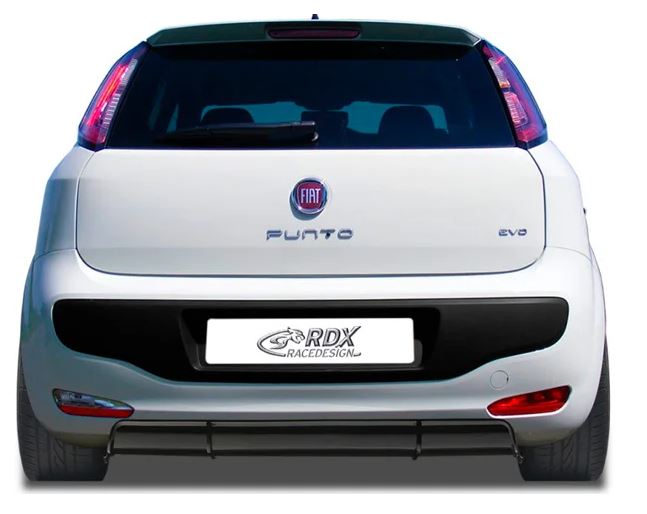 RDX Racedesign, Rear bumper skirt 'Diffusor', passer til Fiat Punto Evo 2009- (ABS glossy black)