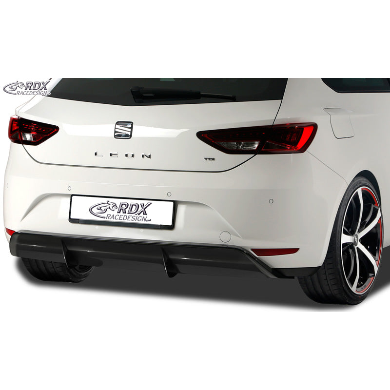 RDX Racedesign, Rear bumper skirt 'Diffusor', passer til Seat Leon 5F SC/5-doors 2013-2017 excl. ST/FR/Cupra (ABS glossy black)