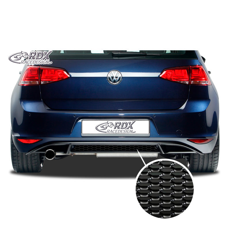 RDX Racedesign, Rear bumper skirt 'Diffusor', passer til Volkswagen Golf VII HB 3/5-doors 2012- 'GTI-Look' excl. GTi/GTD (PUR)