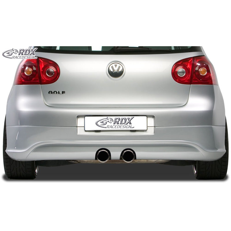 RDX Racedesign, Rear bumper skirt, passer til Volkswagen Golf V R32 Hatchback 3/5-doors R32 2003-2008 (R32 exhaust) excl. Variant/Plus (ABS)