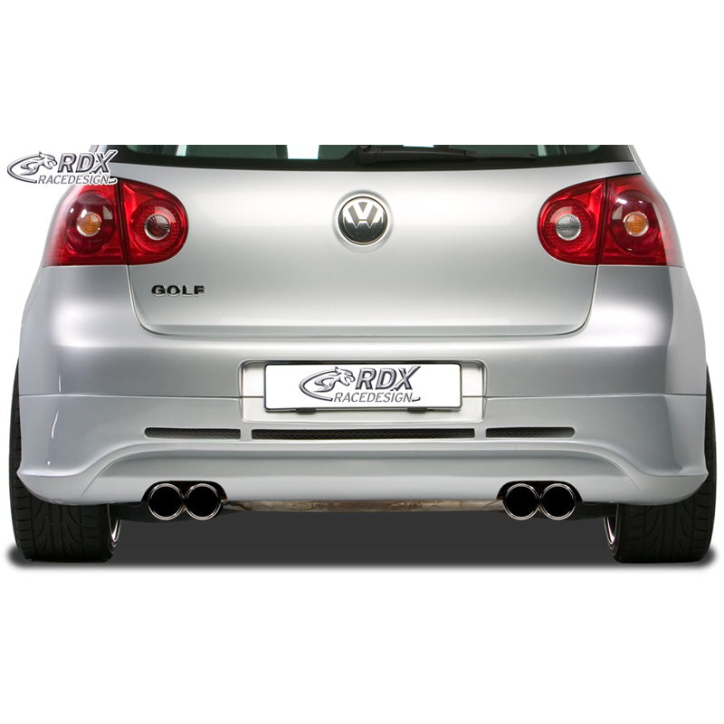 RDX Racedesign, Rear bumper skirt, passer til Volkswagen Golf V GTI/R Hatchback 3/5-doors 2003-2008 (exhaust left/right) excl. Variant/Plus (ABS)